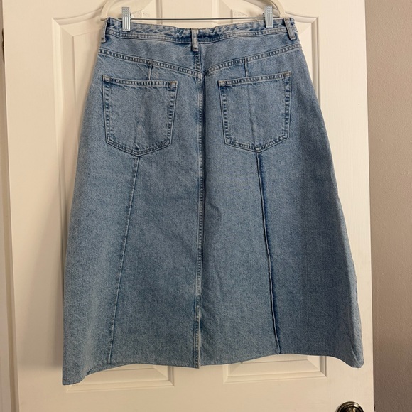 Pilcro Anthropologie Boho Denim A-Line Midi Skirt Size 14 - Picture 3 of 3